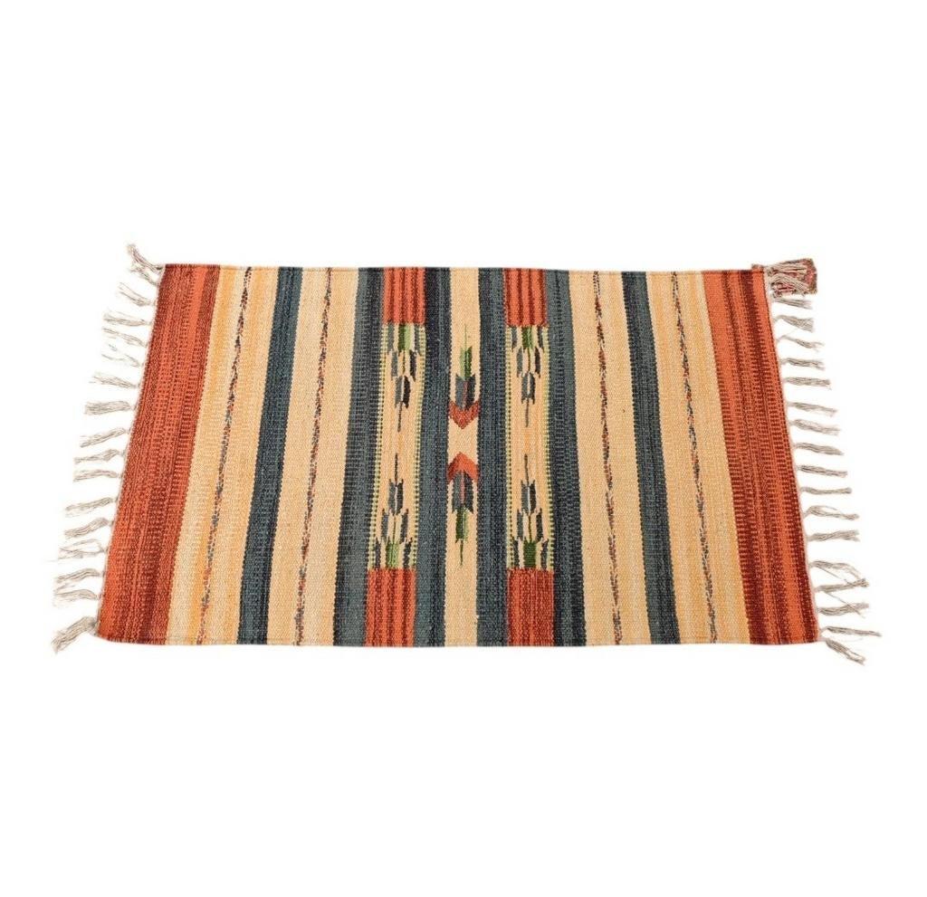Handgeknoopt kelim tapijt reversible new Aztec 51x82cm, 50 tot 100 cm, Zo goed als nieuw, Onbekend, Groen