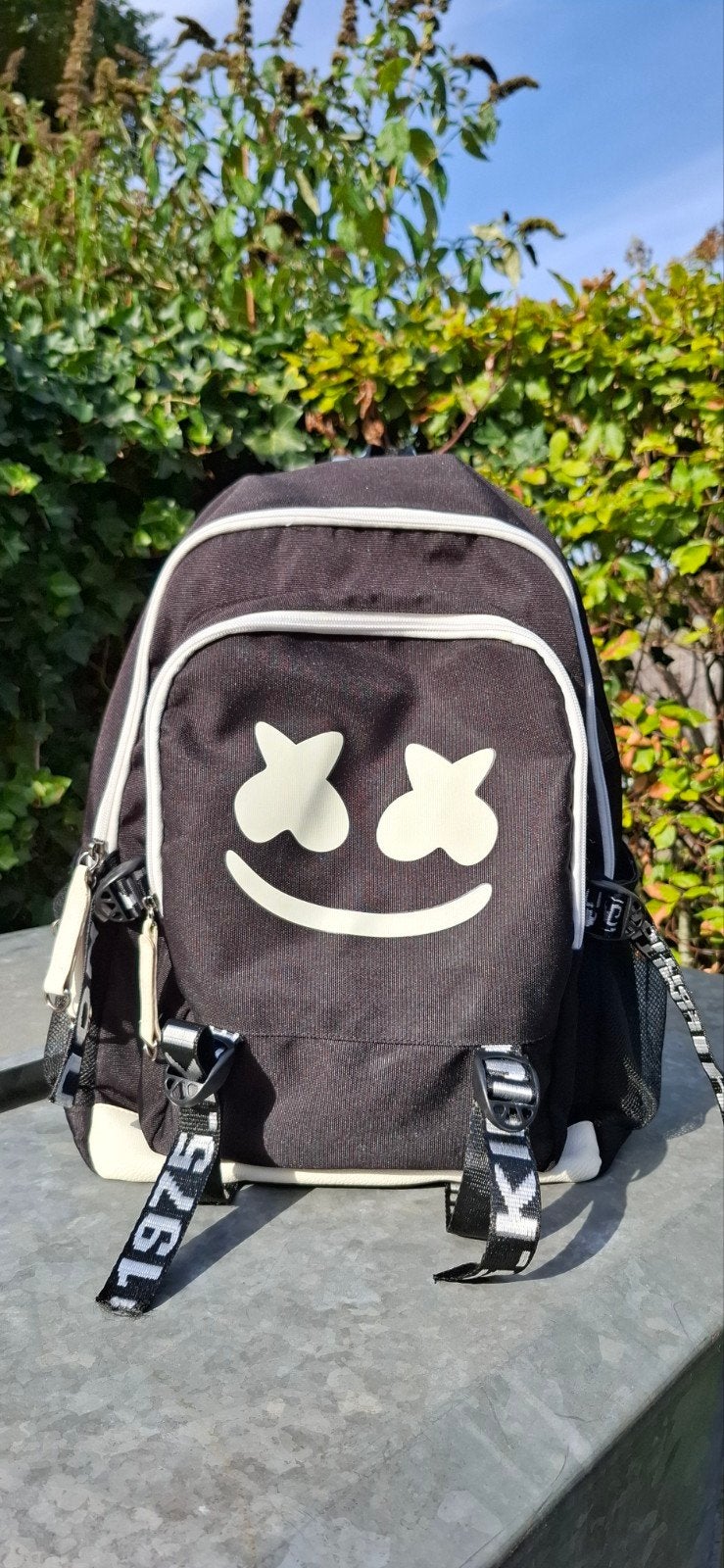 Stoere marshmello rugzak - Zwart/wit, Ophalen, Gebruikt, Rugtas