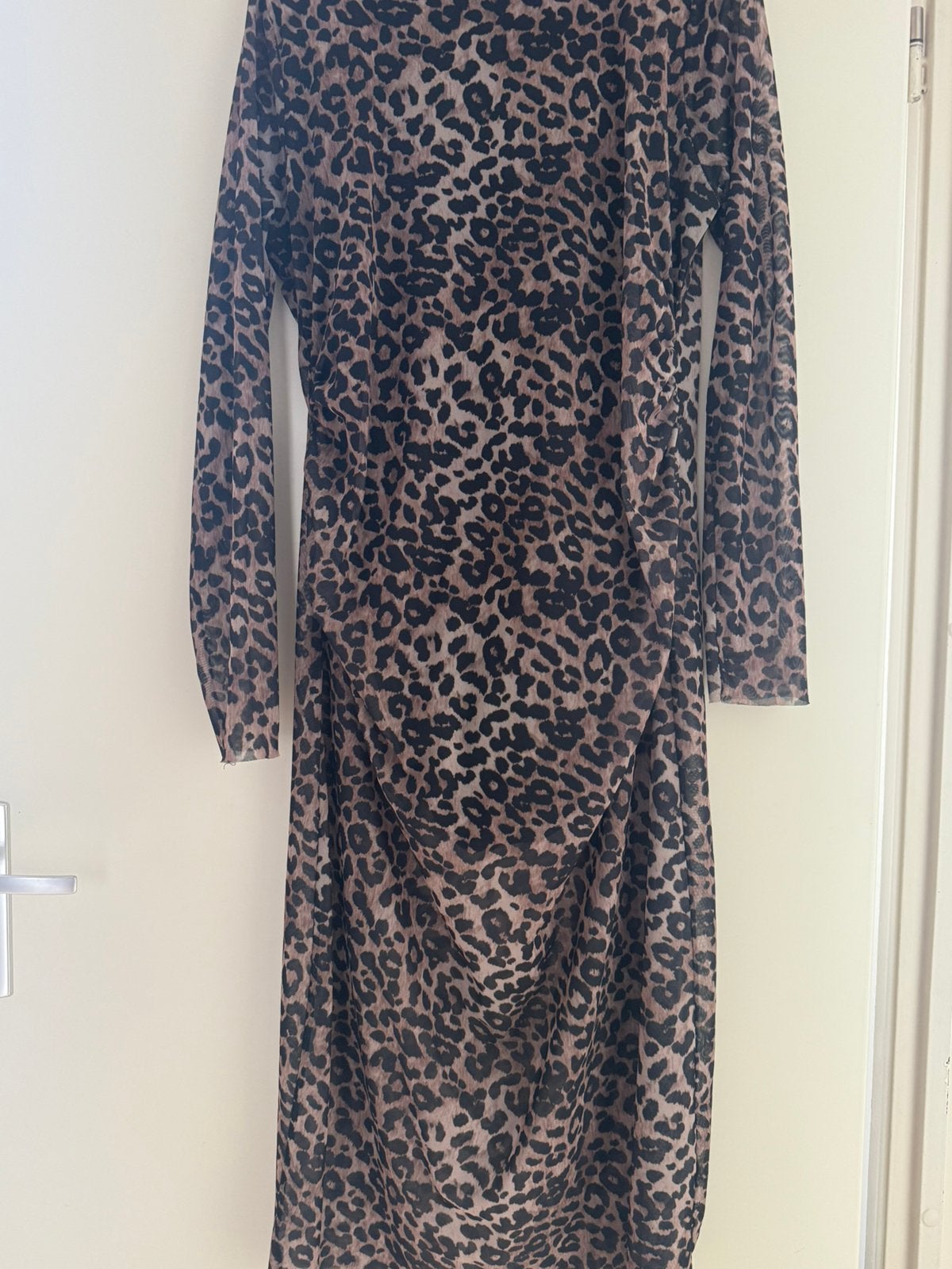 C&A jurk dames panterprint bruin zwart lange, Kleding | Dames, Ophalen of Verzenden, Zo goed als nieuw, Maat 42/44 (L), Bruin