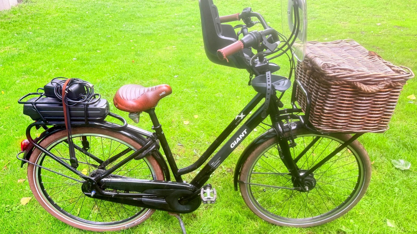 Mooie goede unisex transportfiets E-bike Giant Triple X 47cm, Fietsen en Brommers, Ophalen, Gebruikt, Velgrem, 47 tot 50 cm