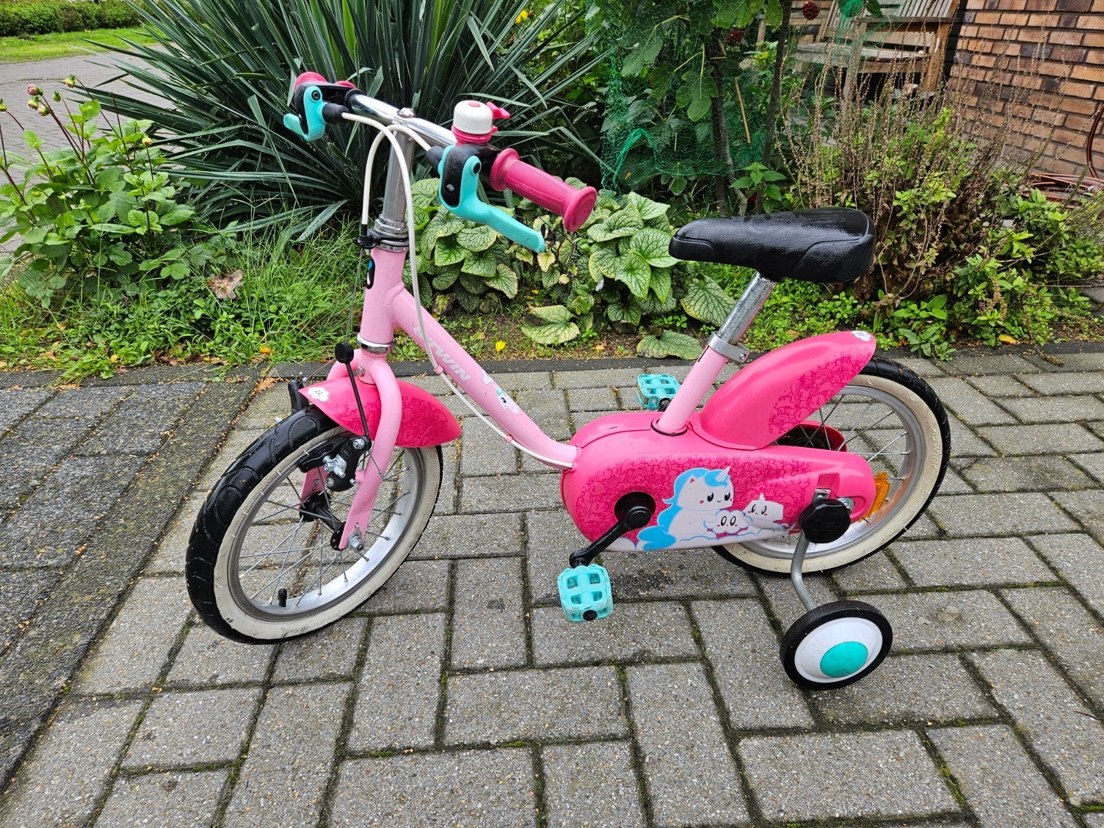 Btwin kinderfiets met zijwieltjes, Ophalen, Zijwieltjes, Gebruikt, Velgrem