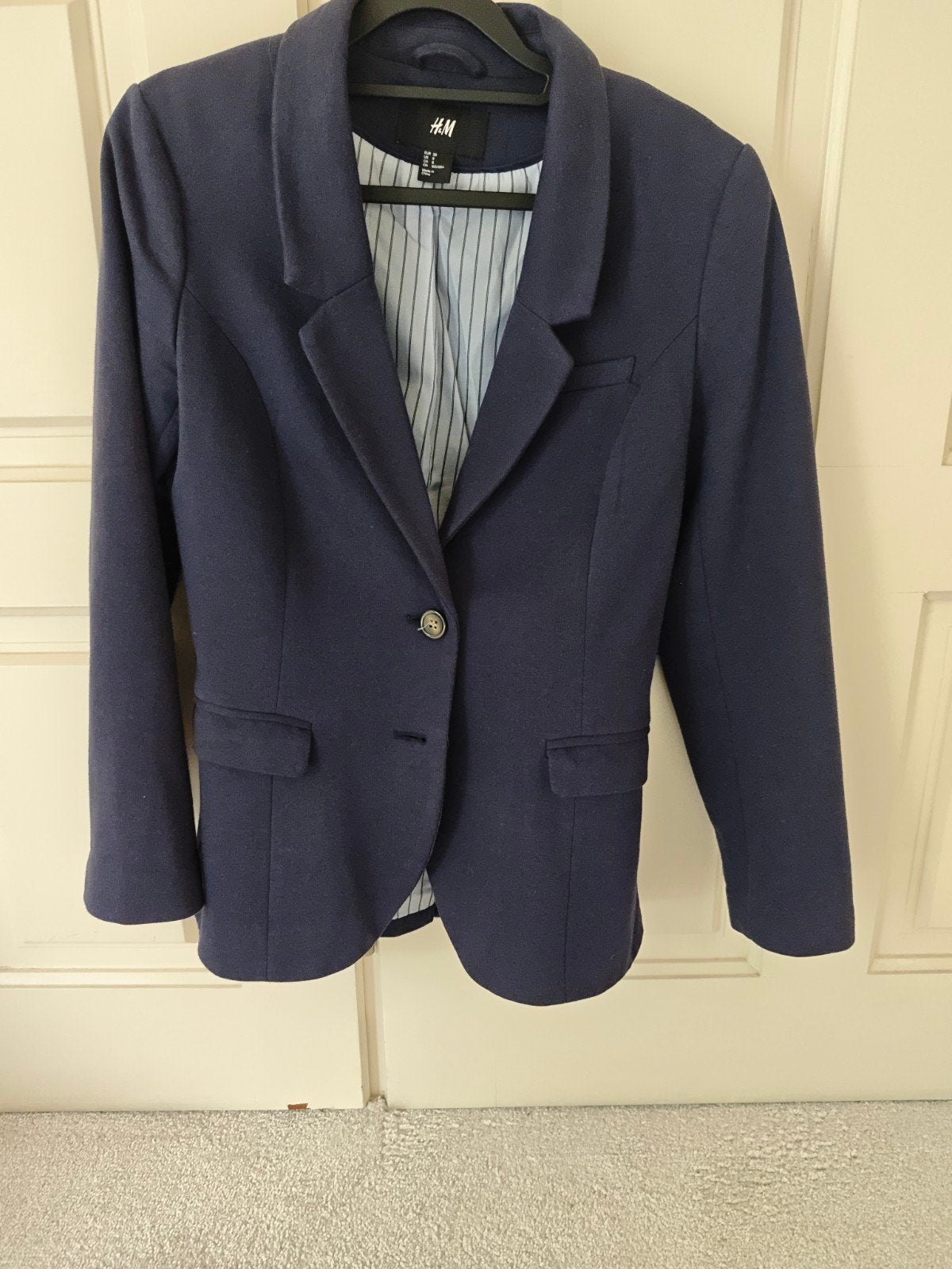 Blauwe blazer van H&M, maat 38, Verzenden, Zo goed als nieuw, Maat 38/40 (M), Blauw