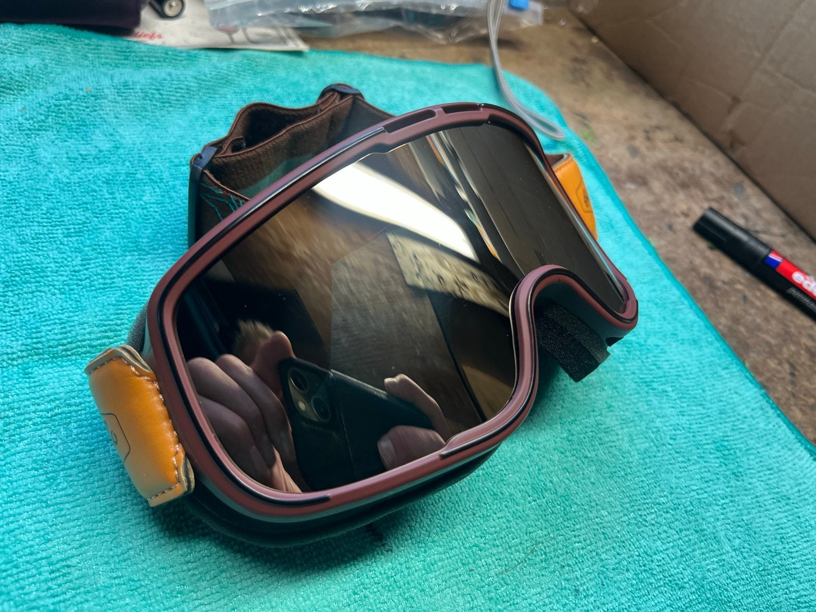 Motorhelm bril Jet Helm Caferacer, Ophalen of Verzenden, Tweedehands, Jethelm