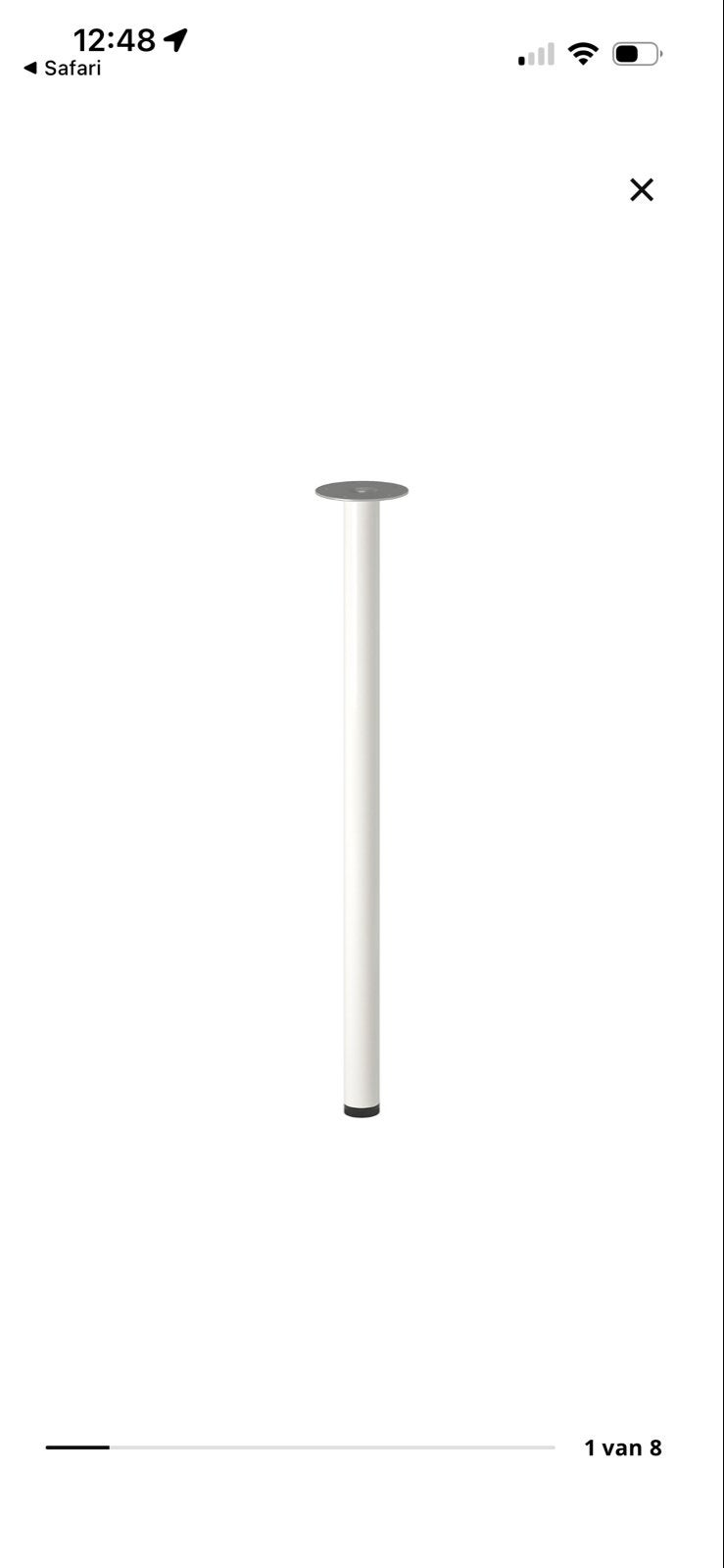 Ikea Adils tafelpoot wit - 1x nieuw, Ophalen, Tafelpoot, 50 tot 100 cm, Rond