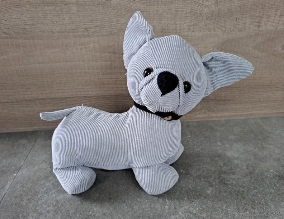 Knuffelhond,verzwaarde hondenknuffel,deurstop,deurstopper, Binnen, Ophalen of Verzenden, Zo goed als nieuw, Grijs