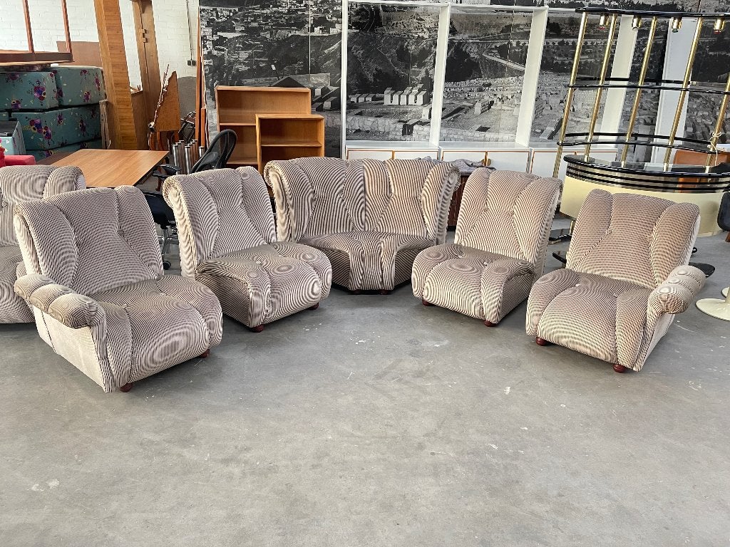 Italian Mid-Century Modern modular lounge seats/sofa, 1960’s, Huis en Inrichting, 250 tot 300 cm, Gebruikt, Hoekbank, 75 tot 100 cm