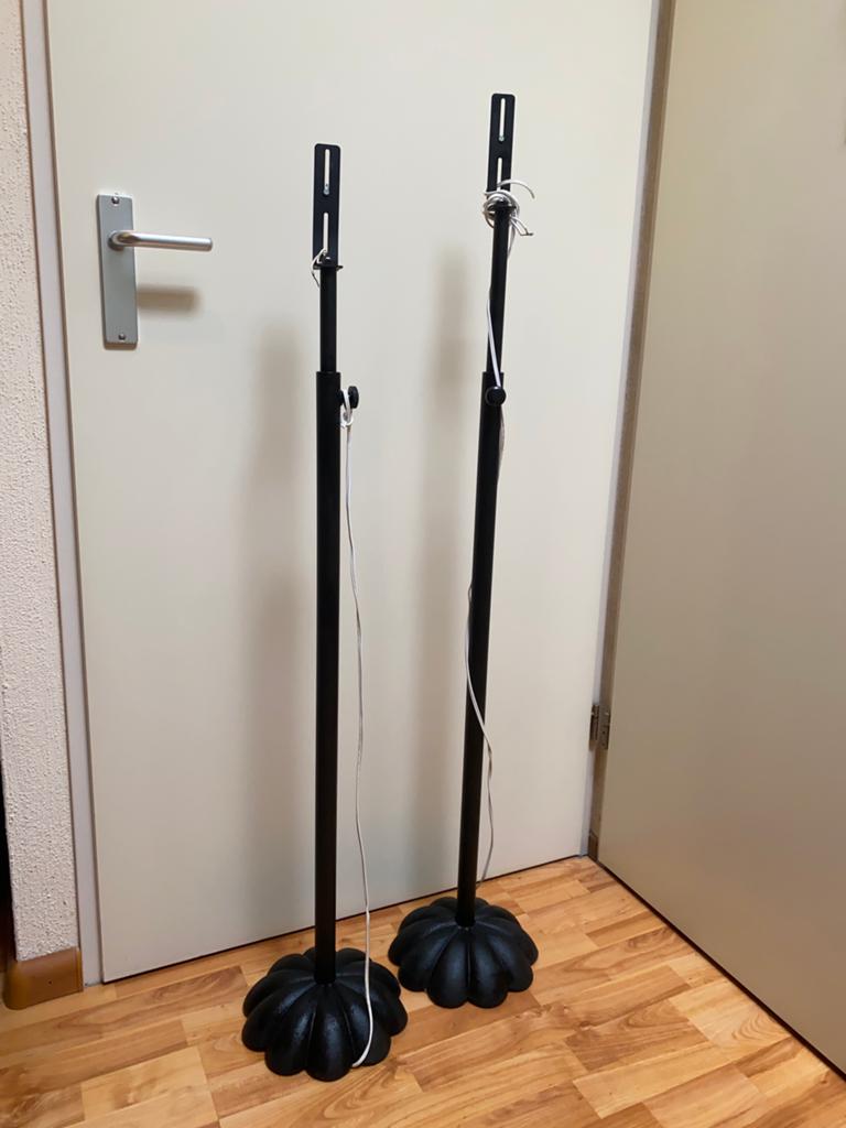 Speakerstandaards - Zwart, verstelbaar (set van 2), Ophalen of Verzenden, Gebruikt, Overige typen, Overige merken