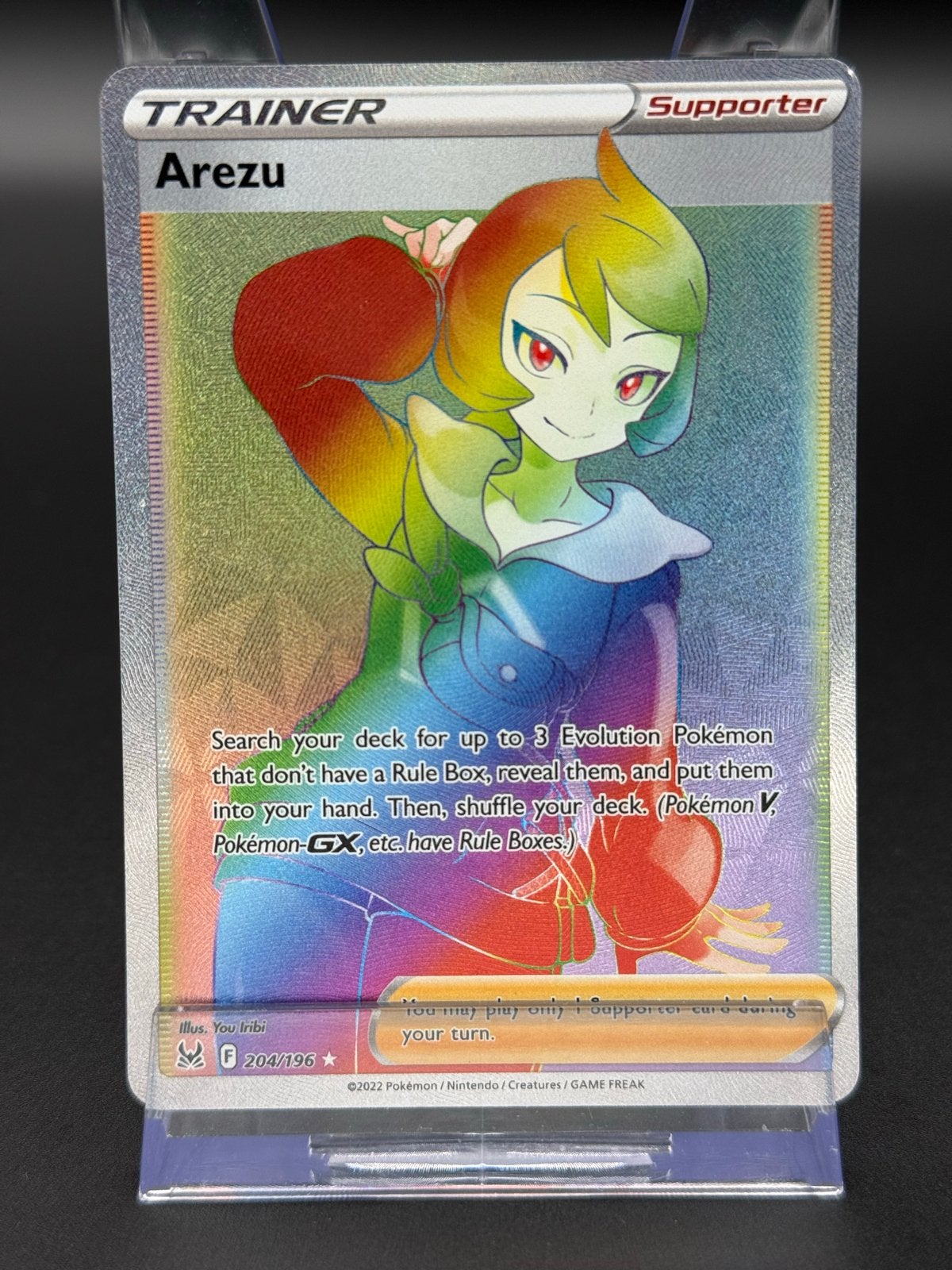 Trainer Arezu - Pokémon Lost Origin - #204/196 LOR, Ophalen of Verzenden, Zo goed als nieuw, Losse kaart, Foil