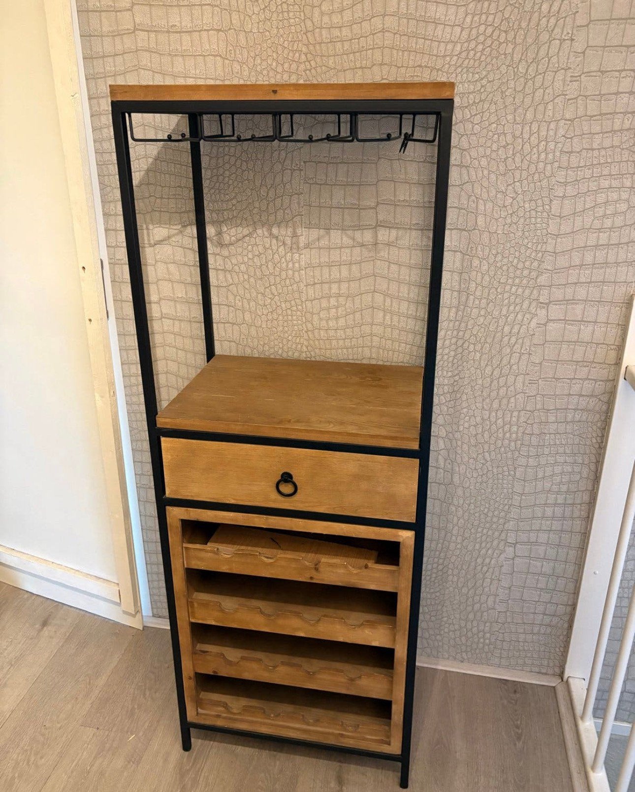Leuk wijnrek € 55, Huis en Inrichting, Woonaccessoires | Wijnrekken, Ophalen, Zo goed als nieuw, Metaal, 5 tot 15 flessen