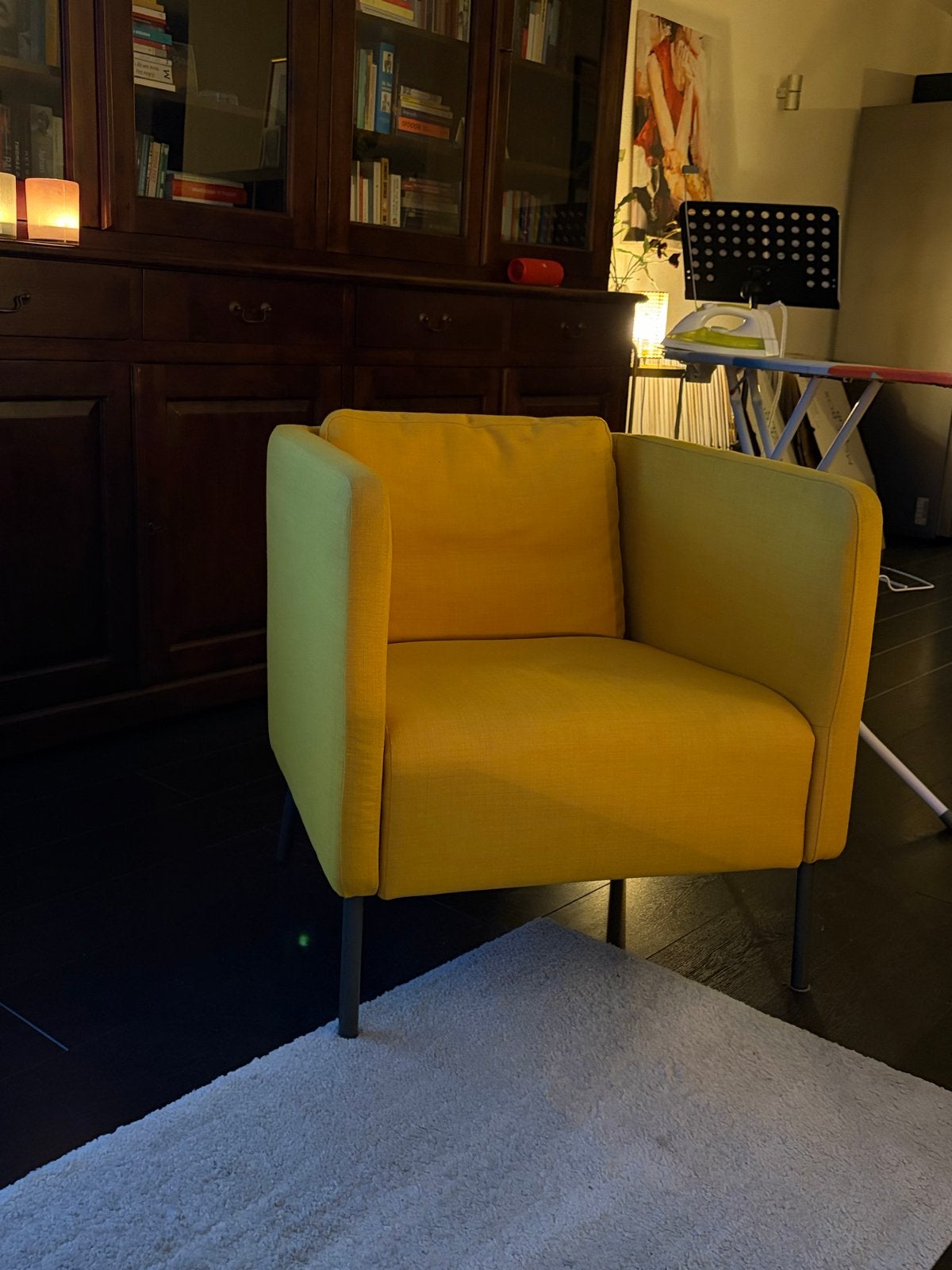 IKEA Fauteuil - Zonnebloem Geel, Huis en Inrichting, Fauteuils, Ophalen, Gebruikt, Stof, 75 tot 100 cm