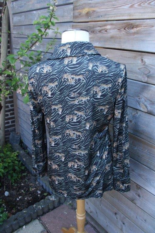 Blouse zwart/ kaki Iz Naiz mt M Travel? Vaste prijs, Maat 38/40 (M), Iz NAiz, Ophalen of Verzenden, Zo goed als nieuw