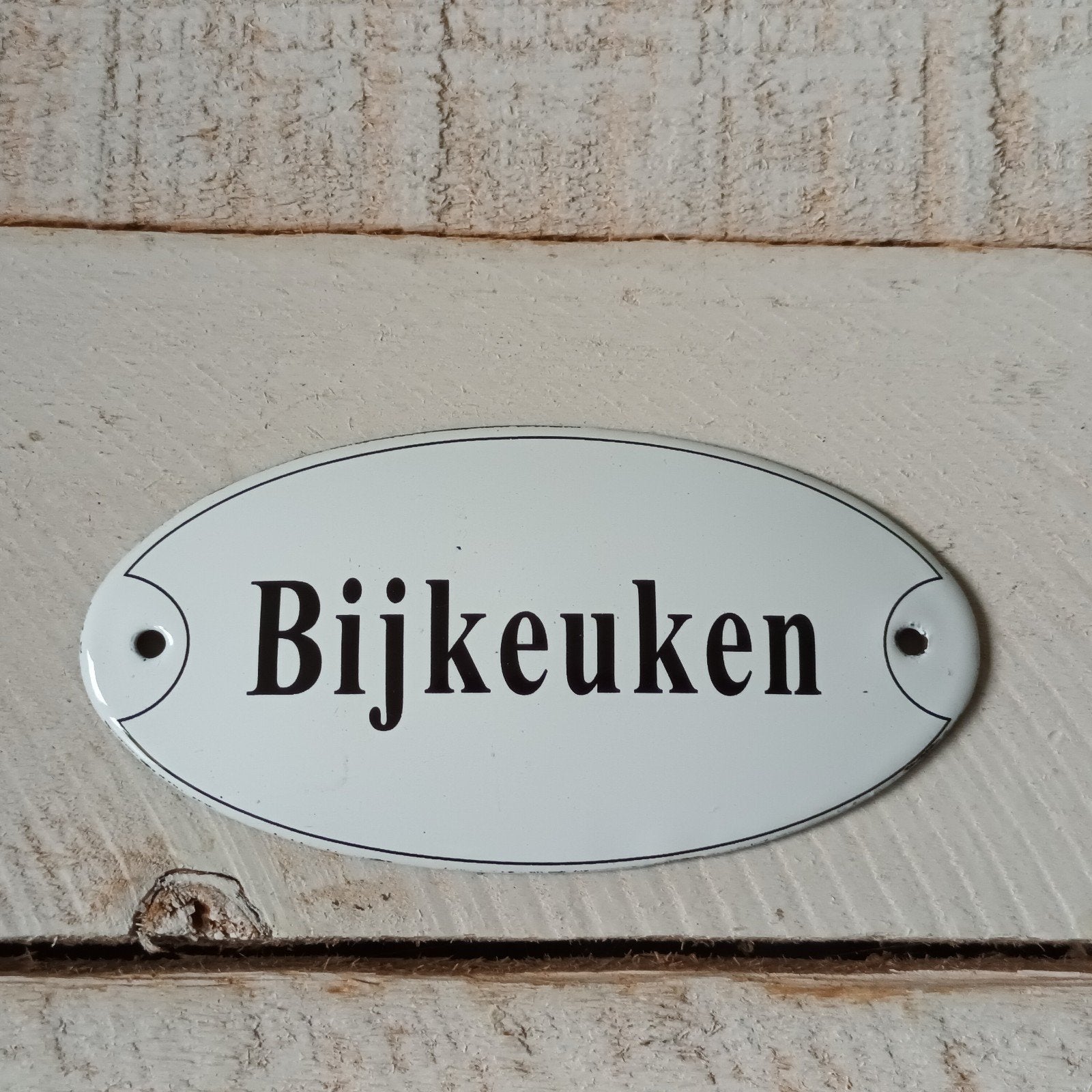 Vintage emaille bordje Bijkeuken, Ophalen of Verzenden
