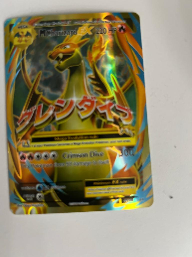 M Charizard EX Pokémon Kaart - Japanse Versie, Ophalen of Verzenden, Zo goed als nieuw, Losse kaart
