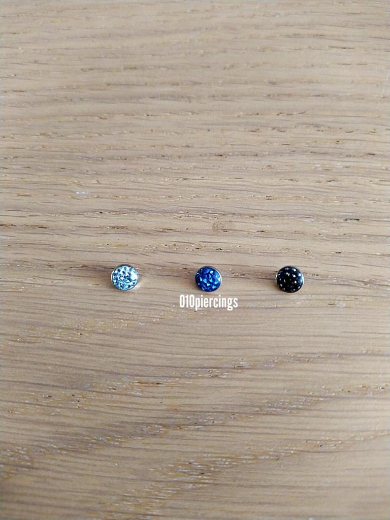 Nieuwe micro dermal anchor piercing. Glitter steentje., Ophalen of Verzenden, Zo goed als nieuw, Staal