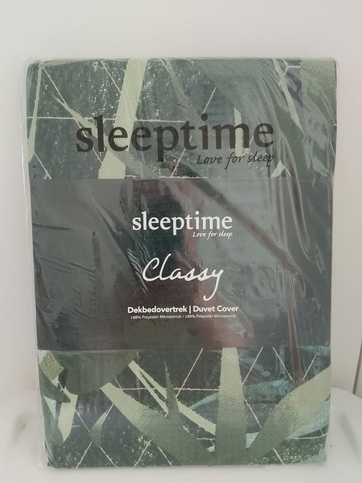 Sleeptime Classy Dekbedovertrek - Groen - Nieuw, Eenpersoons, Inclusief kussenslopen, Dekbedovertrek, Nieuw