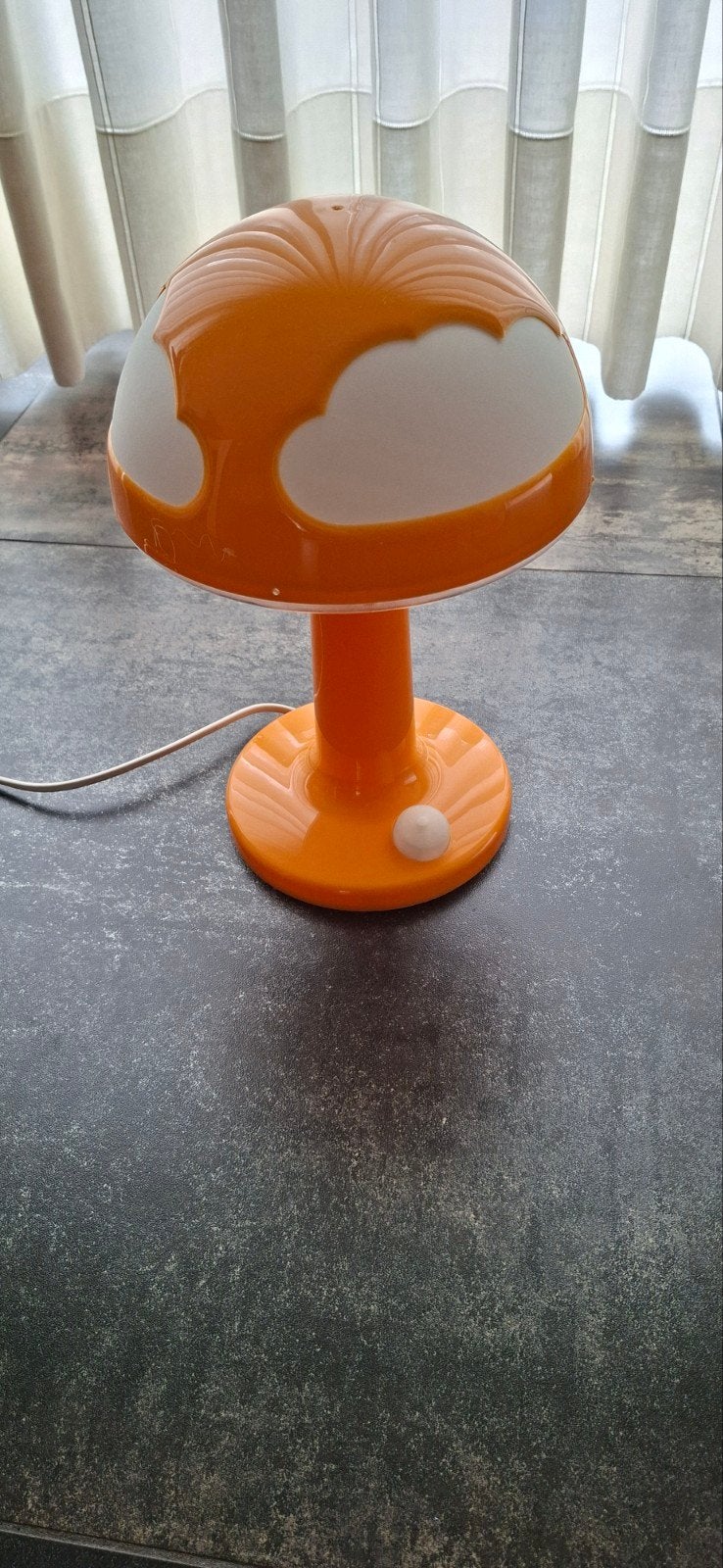 Vintage Retro IKEA Skojig Tafellamp Dimbaar Oranje, Huis en Inrichting, Lampen | Tafellampen, Kunststof, Gebruikt, Vintage, Oranje