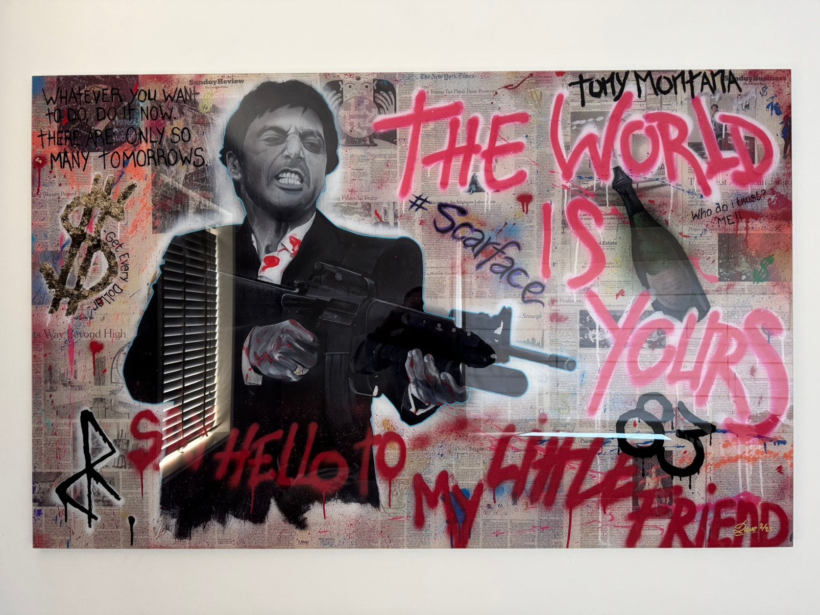 Uniek Scarface / Tony Montana Pop-Art Kunstwerk, Antiek en Kunst, Overig onderwerp, Overige materialen, Overige technieken, Ophalen