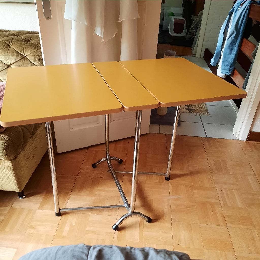 vintage formica inklapbare tafel jaren 70, Huis en Inrichting, Tafels | Eettafels, Ophalen, Gebruikt, 100 tot 150 cm, 50 tot 100 cm