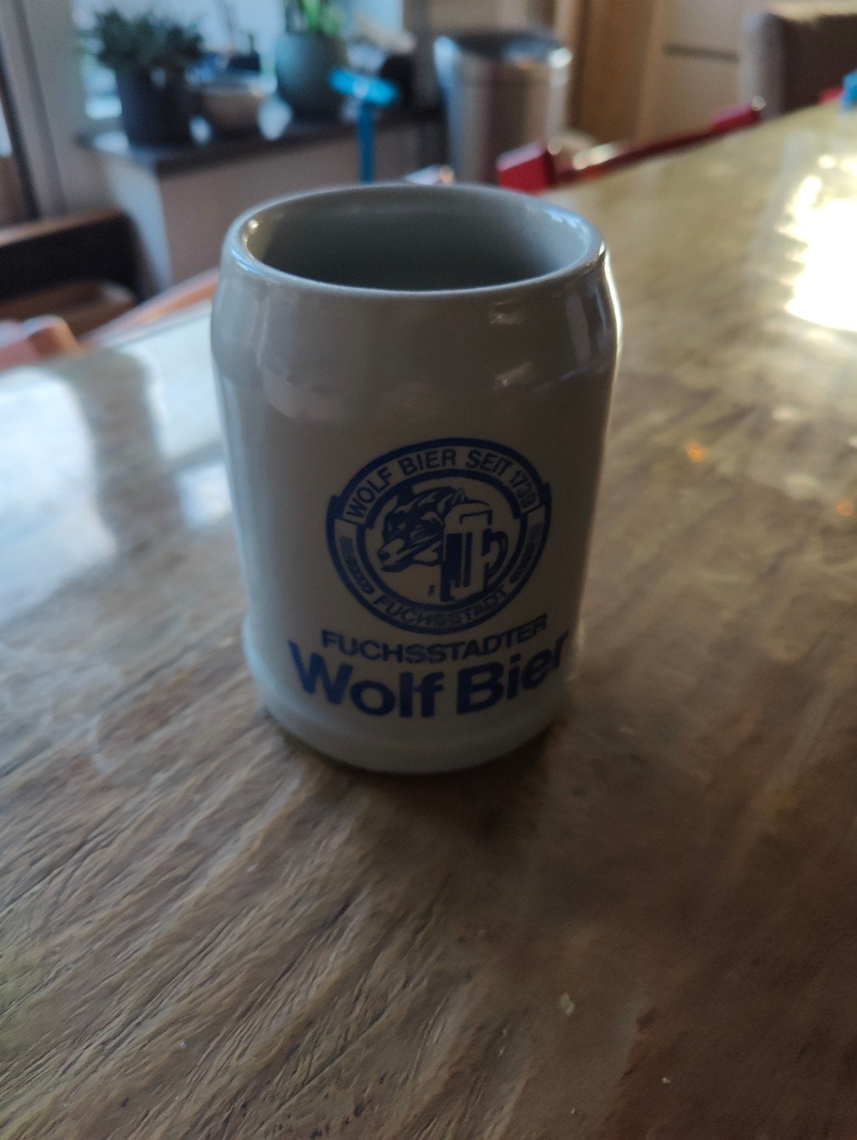 Wolf Bier halve liter bierpul, Antiek en Kunst, Ophalen