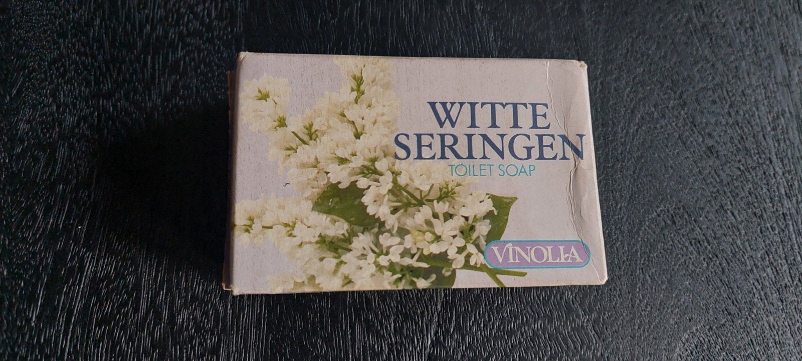 BROCANTE VINTAGE STUK VINOLLA WITTE SERINGEN ZEEP, Antiek en Kunst, Ophalen of Verzenden