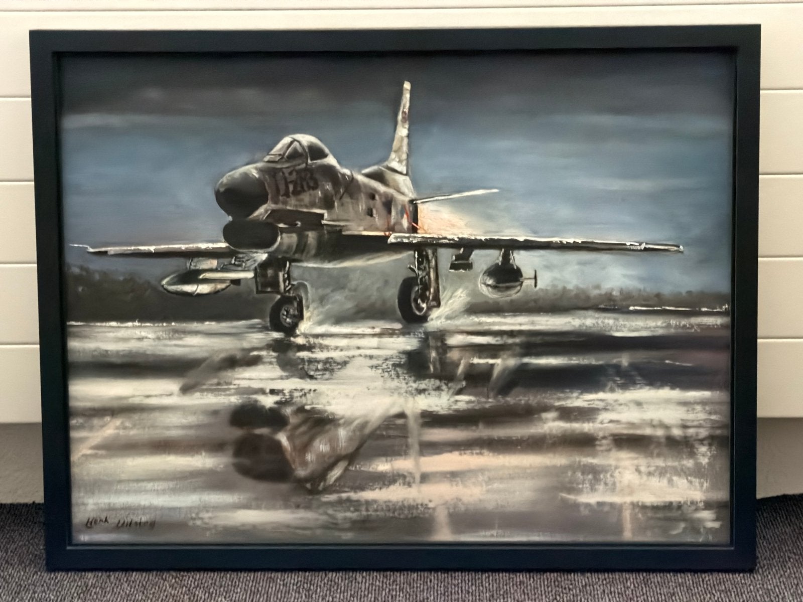 Olieverfschilderij KLU F86K Kaasjager Twente - Henk Uitslag, Ophalen, Doek, Realistisch, Gesigneerd
