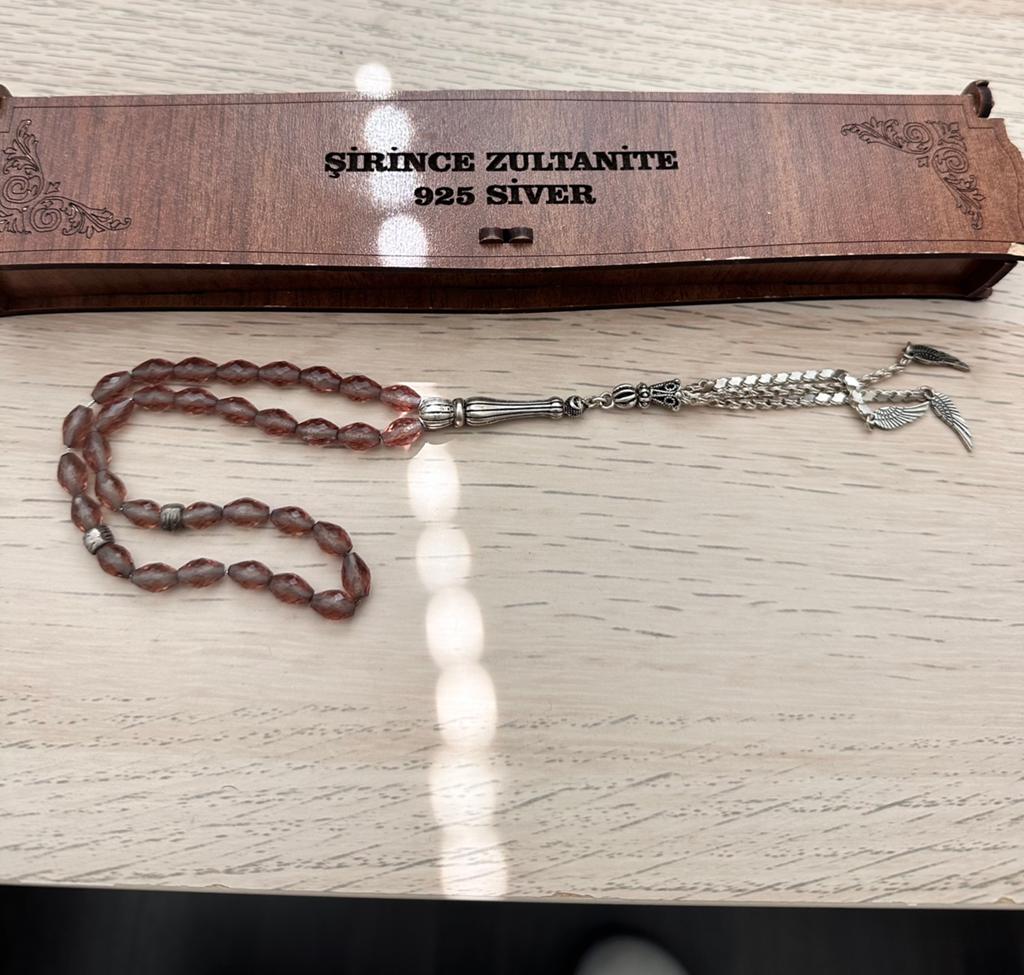 Zultanite 925 Zilveren Tasbih Gebedskralen Handcraft, Ophalen of Verzenden, Nieuw, Bruin, Zilver