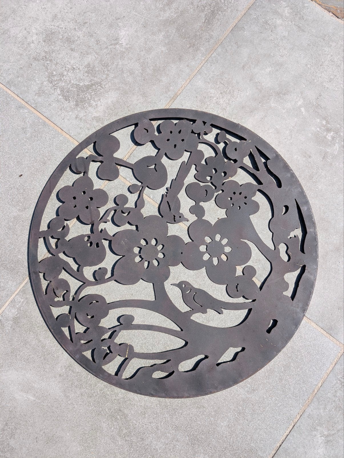 Decoratief ijzeren hangornament voor tuin, ca. 50cm diameter, Ophalen, Gebruikt