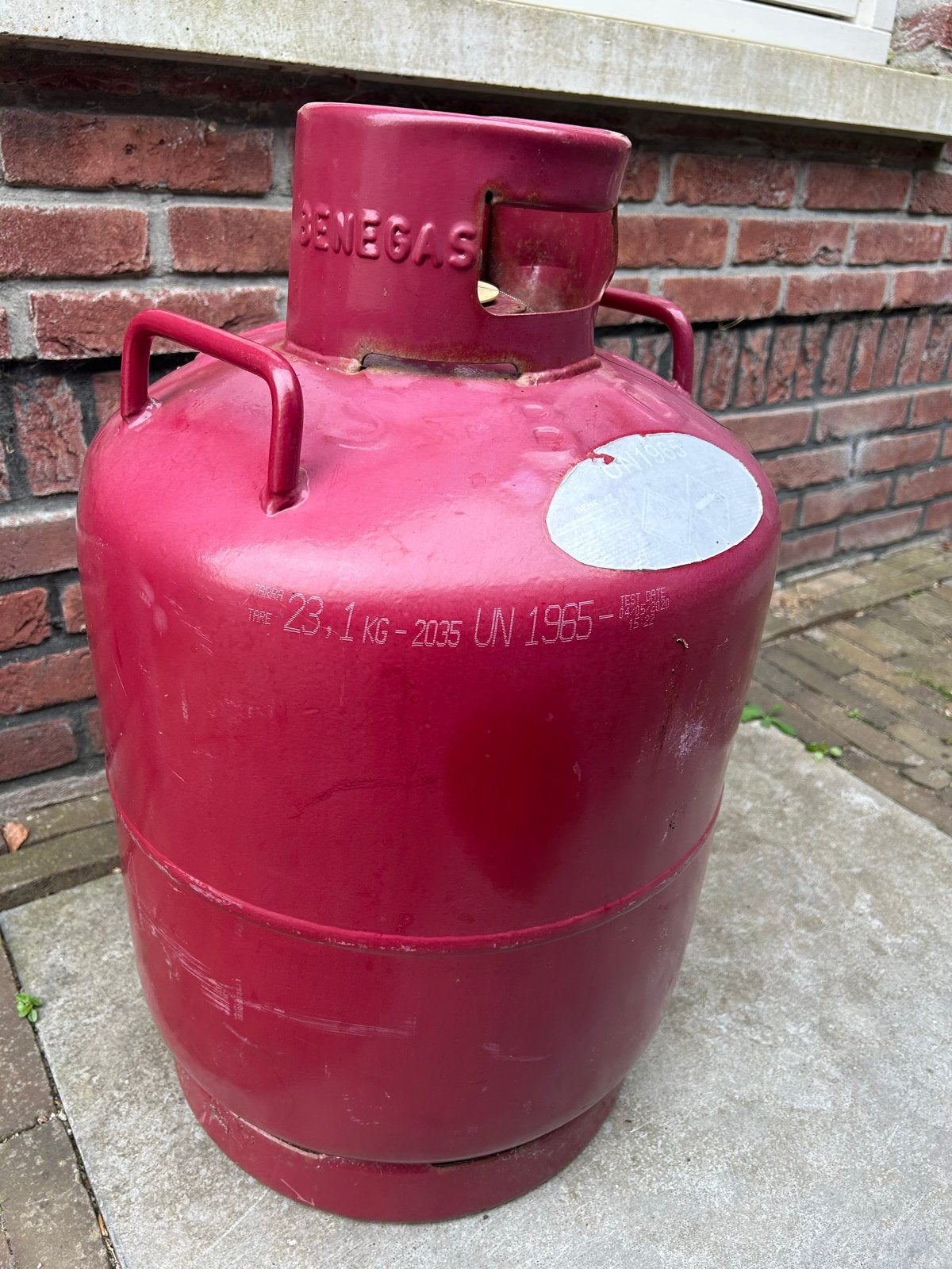 Volle gasfles (23,1 kg) van Benegas te koop - Overcompleet, Ophalen, Gebruikt