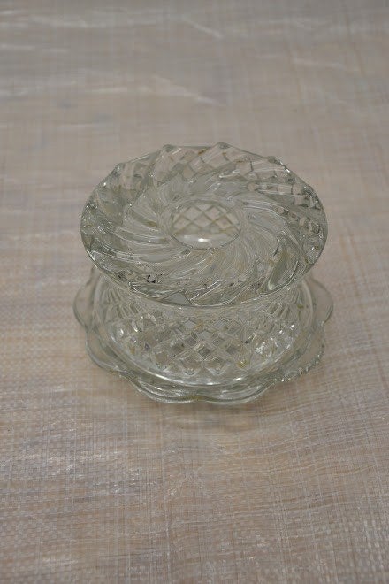 Glazen Vintage theelichtje twee delig, Antiek en Kunst, Ophalen of Verzenden