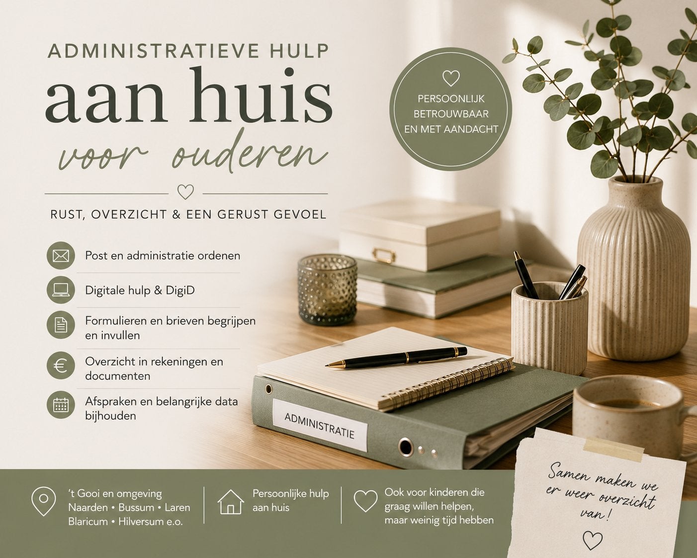 Hulp nodig met de administratie? Ik help u thuis!, Vacatures