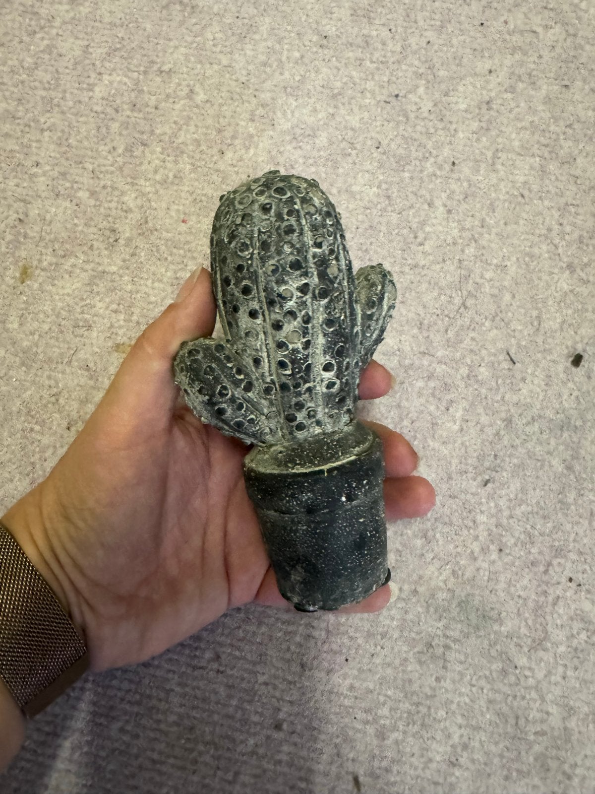 Decoratieve Cactus Beeldje - Grijs/Zwart, Ophalen, Zo goed als nieuw, Modern, Grijs