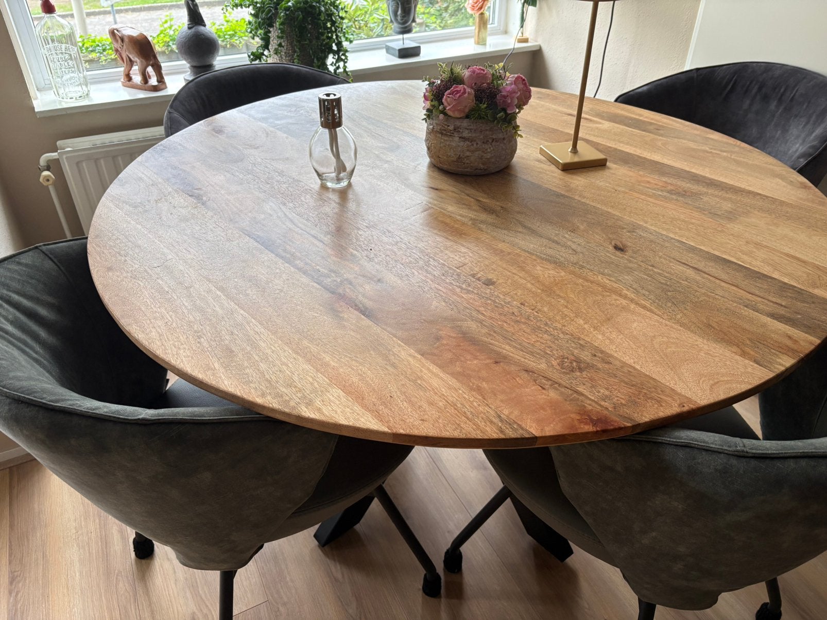 Eettafel, Ophalen, Gebruikt, 100 tot 150 cm, Rond