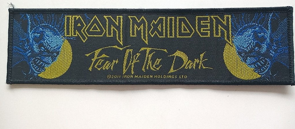 Iron Maiden erg  mooie strip patch 58 fear of the dark 5x18, Verzenden, Nieuw, Kleding