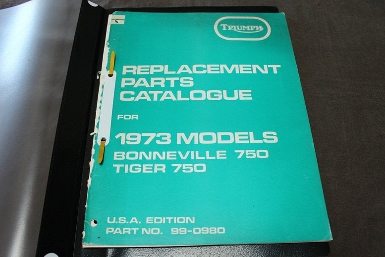 Triumph 1973 750cc Tiger Bonneville parts catalogue, Motoren, Ophalen of Verzenden, Triumph