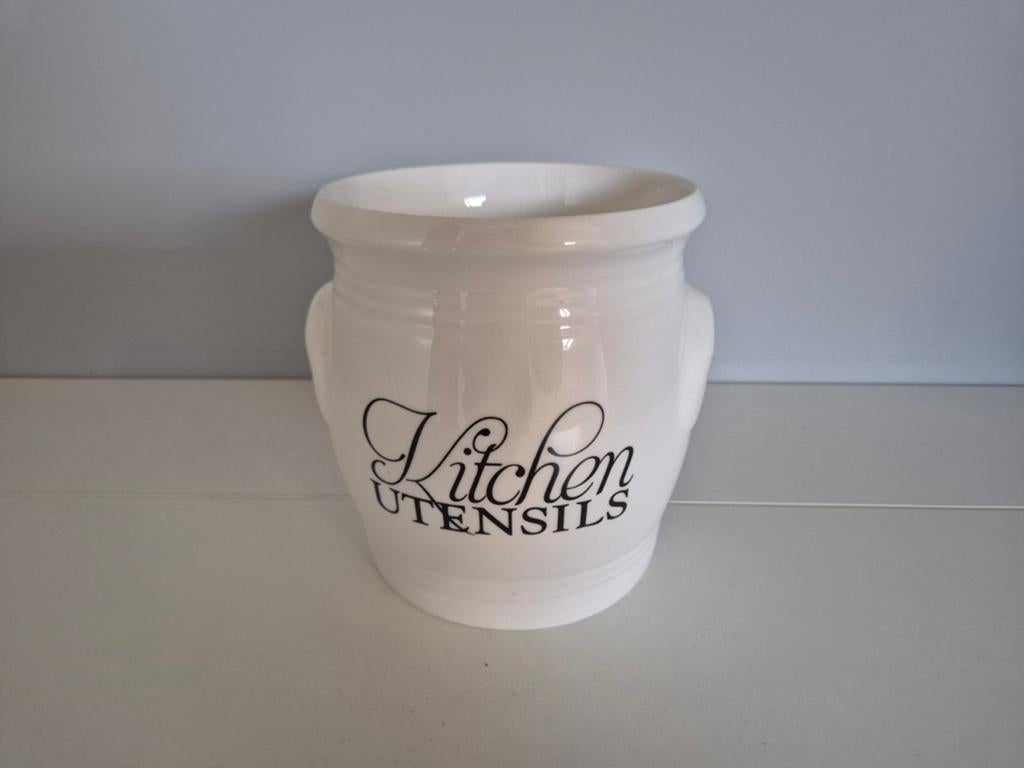Riviera Maison Kitchen Utensils Pot - Wit, Ophalen, Overige typen, Nieuw, Steen/keramiek