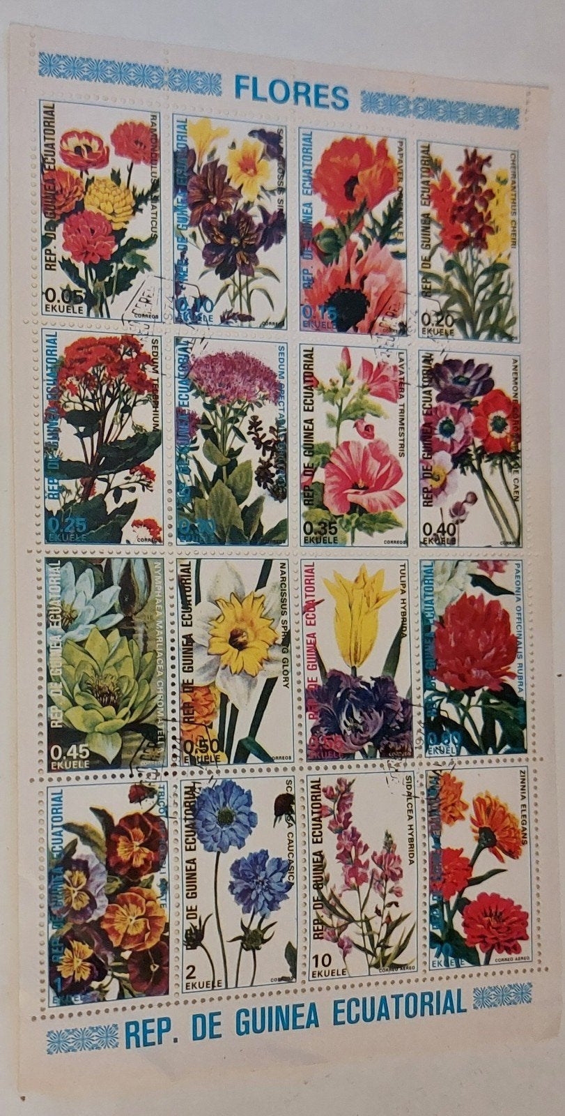 Velletje postzegels Equatoriaal-Guinea - Flores (Bloemen), Ophalen of Verzenden, Postfris, Dier of Natuur