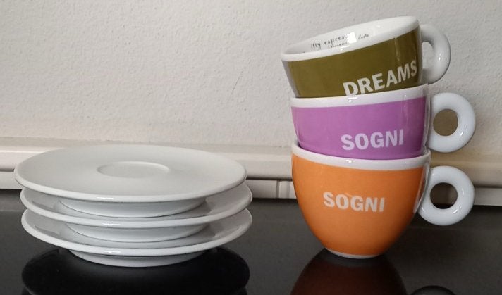 Illy Art cappuccino kop en schotels, Huis en Inrichting, Keuken | Servies, Zo goed als nieuw, Kop(pen) en/of Schotel(s), Overige stijlen