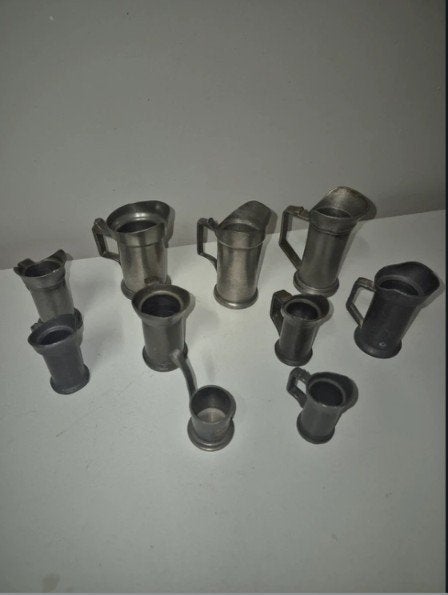 Diverse tinnen vaasjes, Ophalen of Verzenden