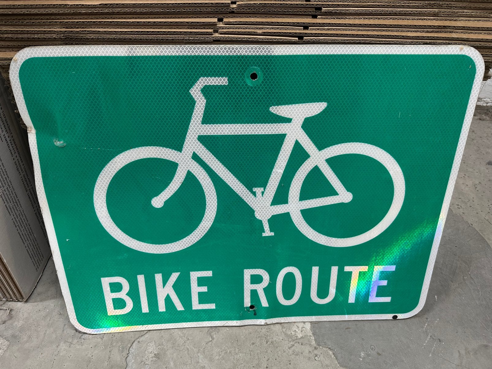 Los angeles bike route sign, Ophalen of Verzenden, Gebruikt, Reclamebord