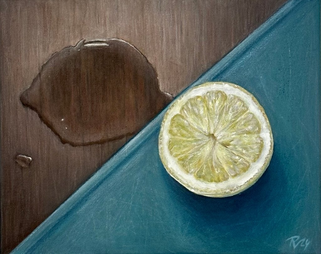 Citroen, Acrylverf, Stilleven, Ophalen of Verzenden, Overige materialen
