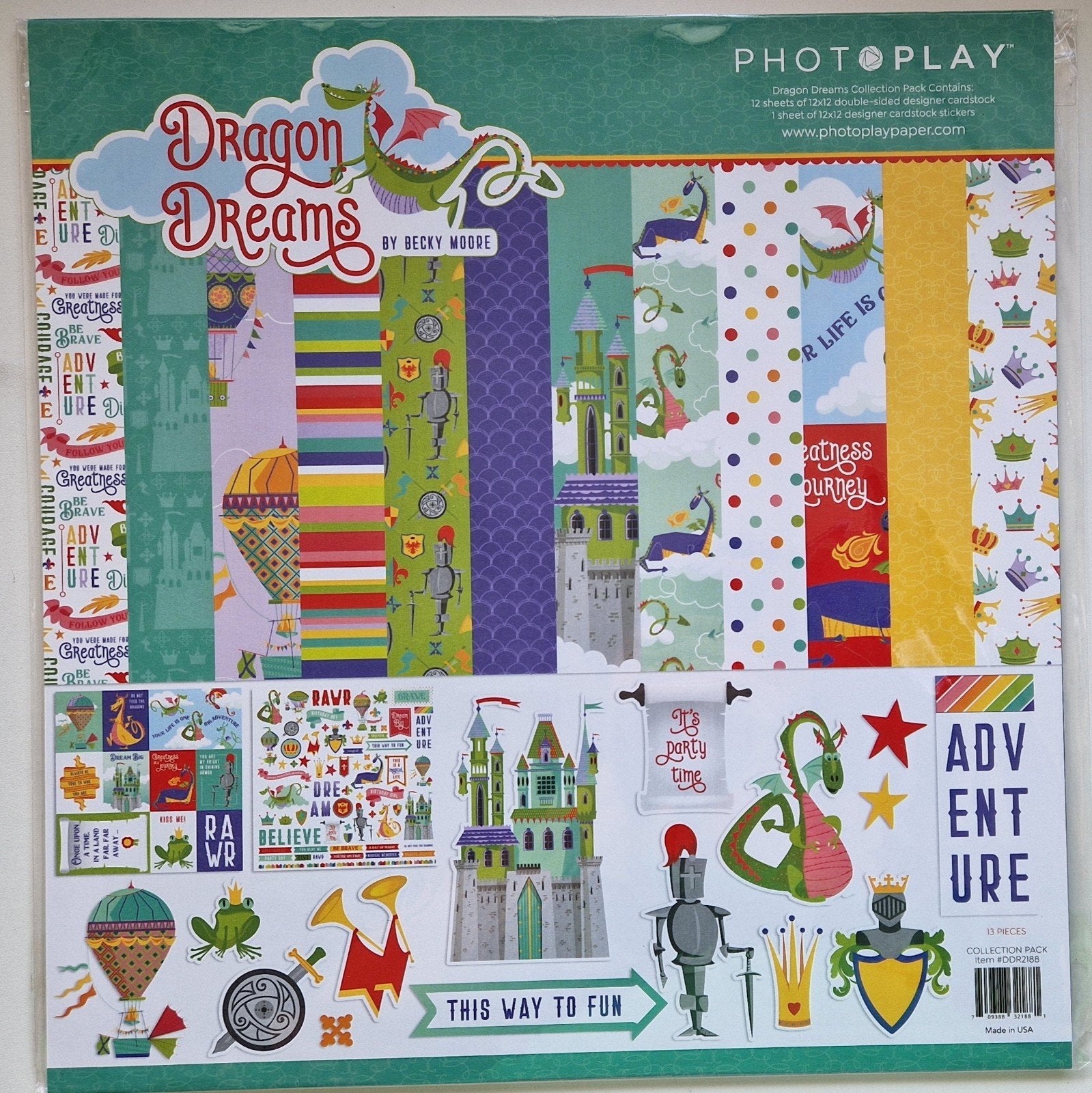 PhotoPlay Dragon Dreams pakket, Hobby en Vrije tijd, Scrapbooking, Ophalen of Verzenden, Nieuw, Papier of Karton, Overige merken