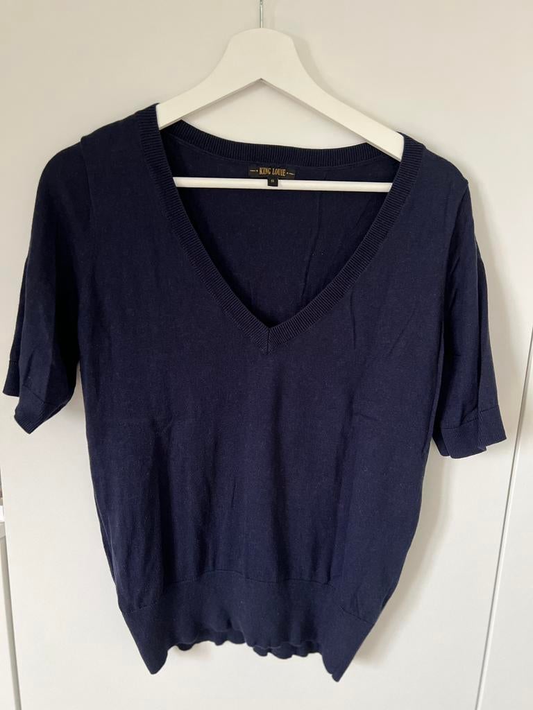 King Louie top truitje t’shirt S Katoen v hals gebreid zgan, Kleding | Dames, T-shirts, Ophalen of Verzenden, Zo goed als nieuw