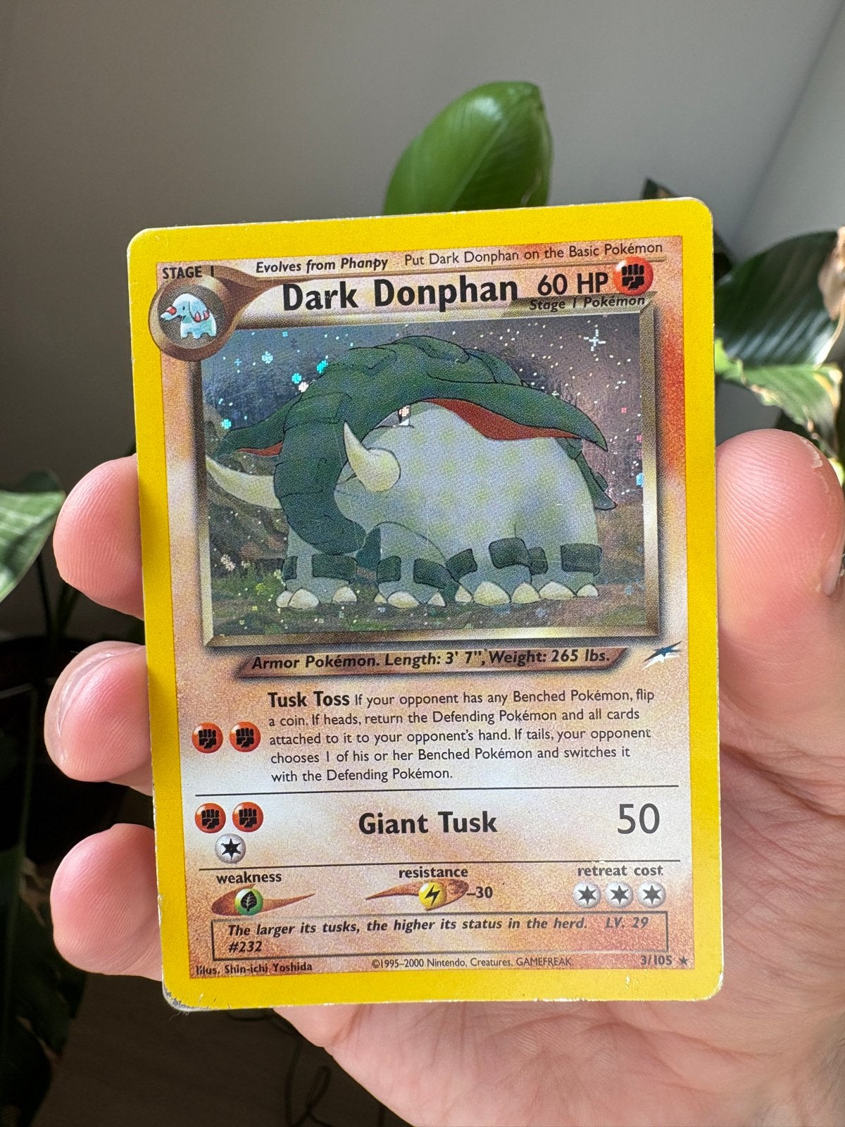 Dark Donphan Neo Destiny Holo (3/105) P/LP, Hobby en Vrije tijd, Verzamelkaartspellen | Pokémon, Ophalen, Gebruikt, Losse kaart