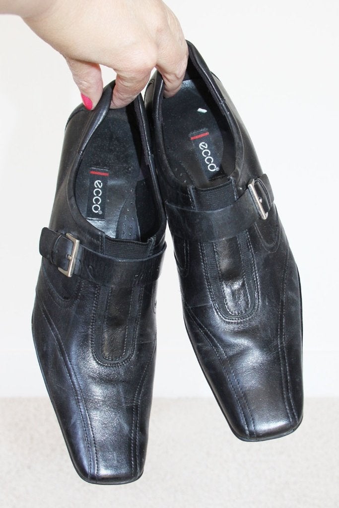 Mooie Leren Ecco Schoenen s4 (Maat 40) € 65,-, Ecco, Zwart, Ophalen of Verzenden, Sneakers of Gympen