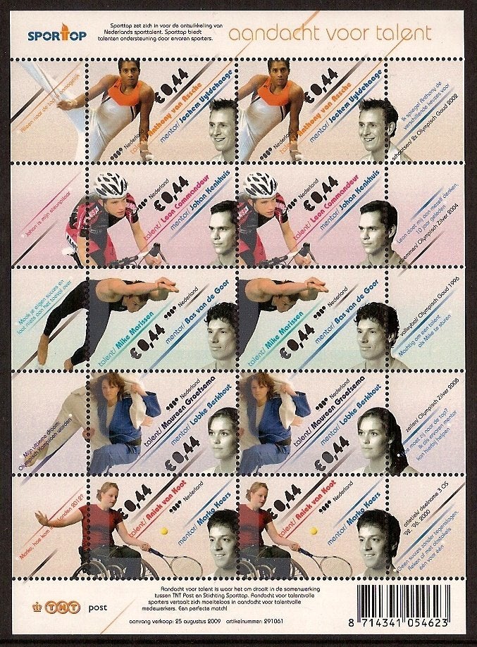 Nederland NVPH nr V2664/8 postfris Topsport 2009, Ophalen of Verzenden, Na 1940, Postfris