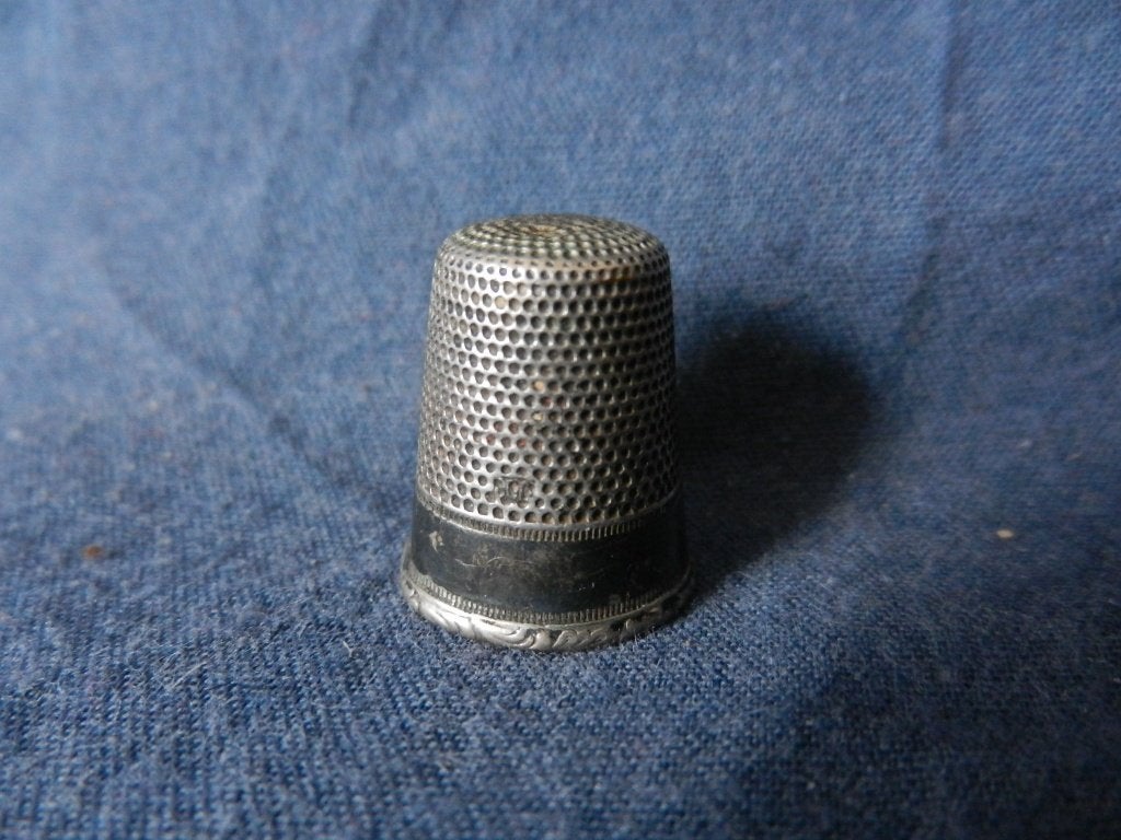 Zilveren vingerhoed Duitsland ca 1900 1, Antiek en Kunst, Antiek | Goud en Zilver, Ophalen of Verzenden, Zilver