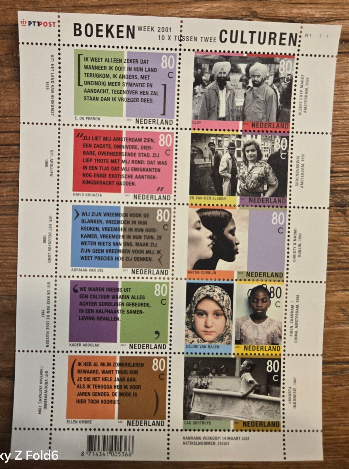 PTT Post Postzegelvel Boeken Week 2001, Ophalen of Verzenden, Na 1940, Postfris
