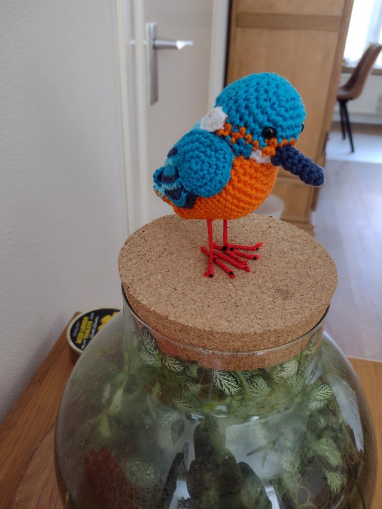 Gehaakte ijsvogel, Hobby en Vrije tijd, Breien en Haken, Ophalen of Verzenden, Nieuw, Haken, Naald