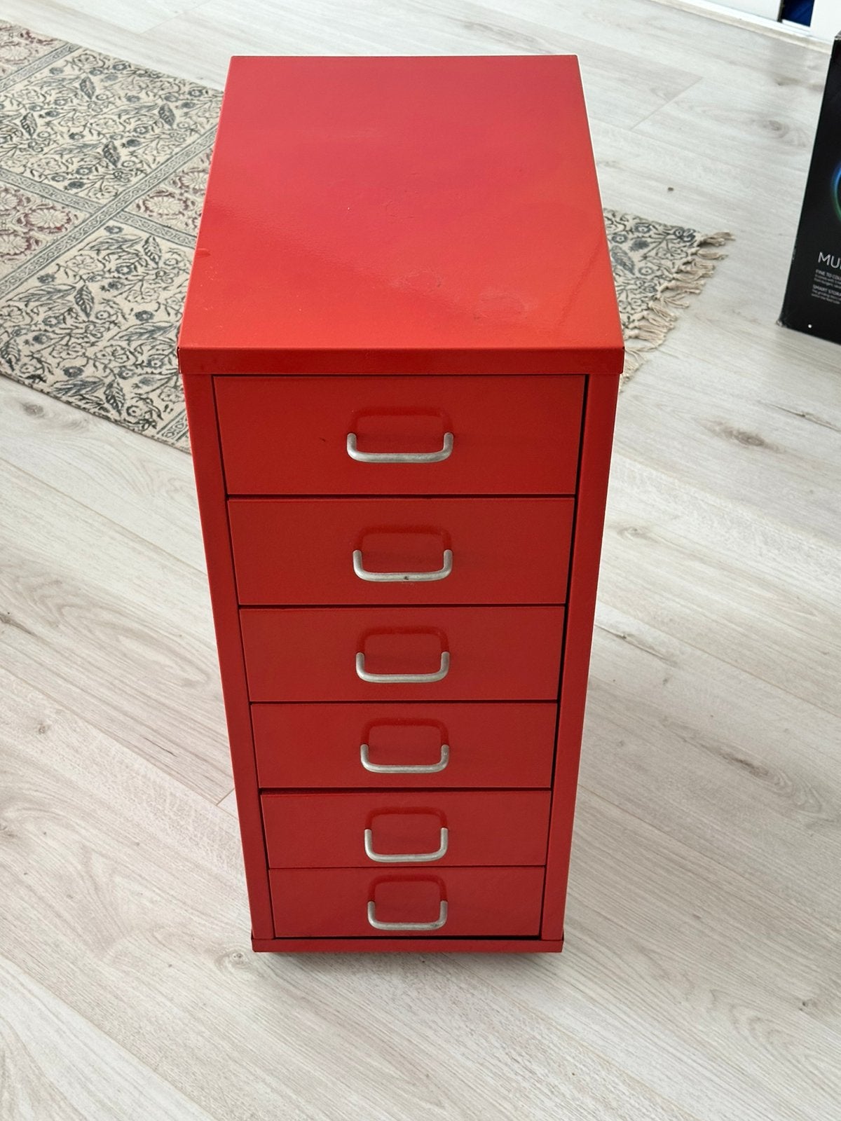 Rood metalen ladekastje, Huis en Inrichting, Kasten | Ladekasten, Ophalen, Minder dan 50 cm, Gebruikt, 5 laden of meer