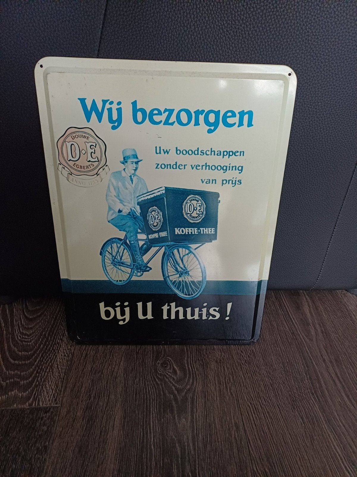 Vintage Douwe Egberts reclamebord - Wij bezorgen, Ophalen of Verzenden, Gebruikt, Reclamebord